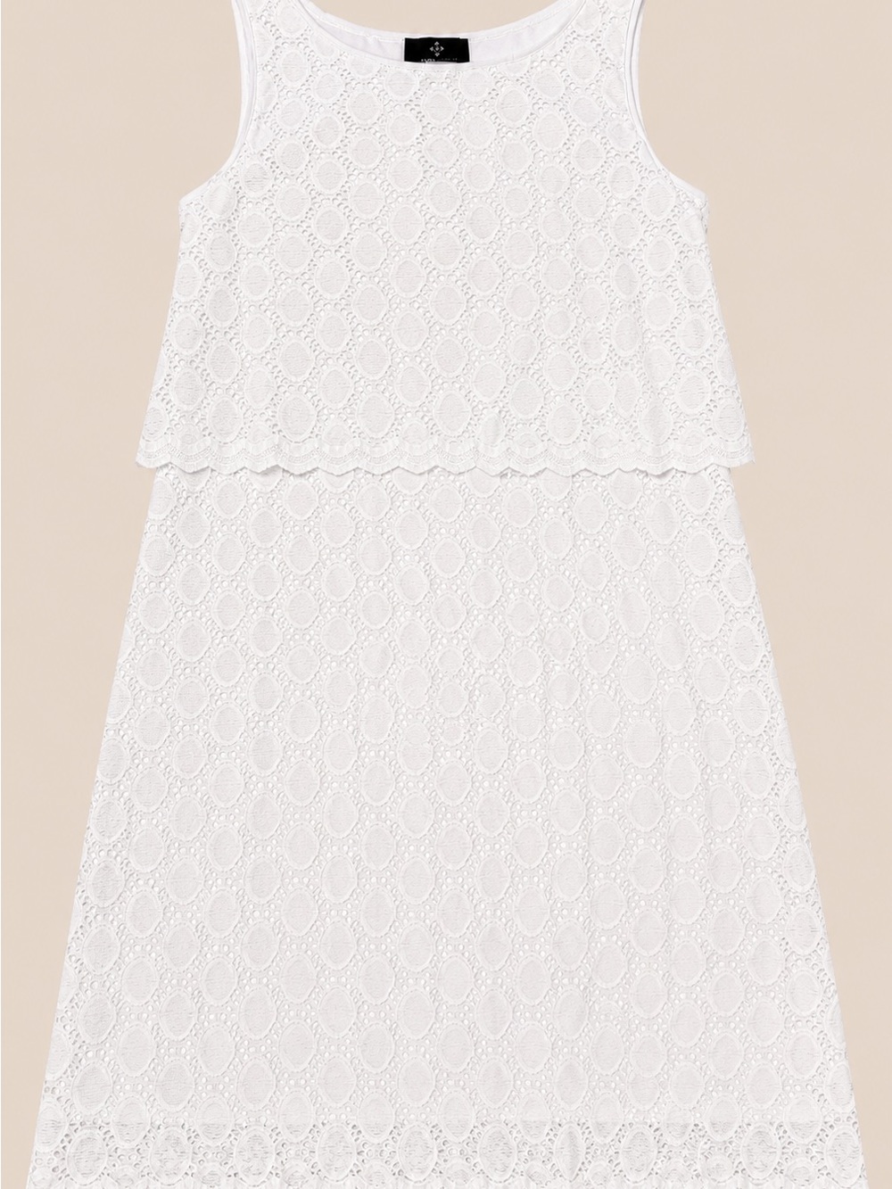 Ronni Nicole White Lace Overlay Sleeveless Dress